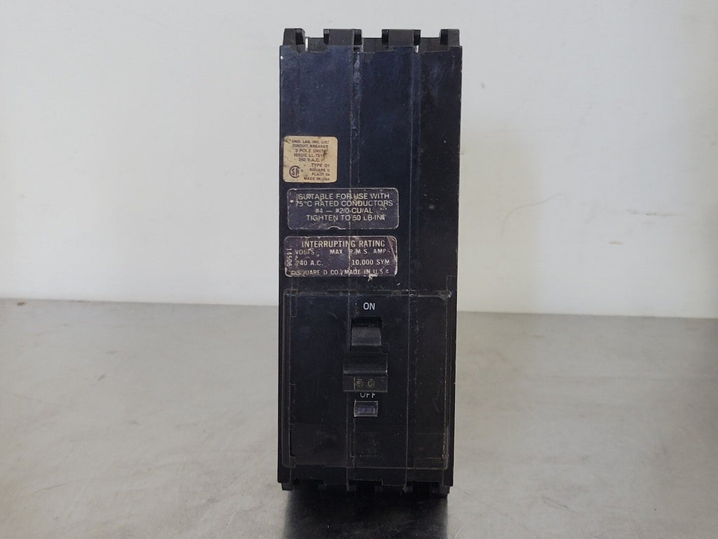 SQUARE D 90 Amp, 3 Pole, 240 volts Circuit Breaker Q1390