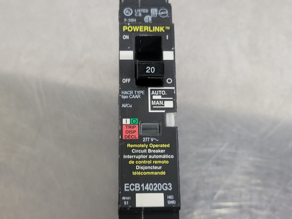 SCHNEIDER ELECTRIC 20 Amp, 1 Pole, 277 volts Circuit Breaker ECB14020G3