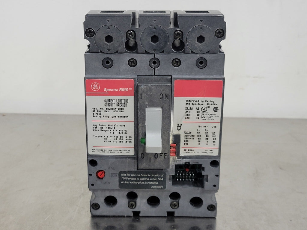 GENERAL ELECTRIC 60 Amp, 3 Pole, 600 volts Circuit Breaker SELA36AT0060