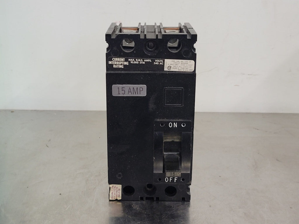 SQUARE D 15 Amp, 2 Pole, 240 volts Circuit Breaker FAL22015