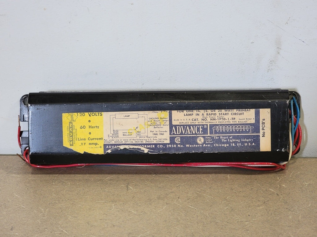 ADVANCE TRANFORMER CO 120 Volts 1 Lamp Fluorescent Lamp Ballast HM-1P20-1-TP