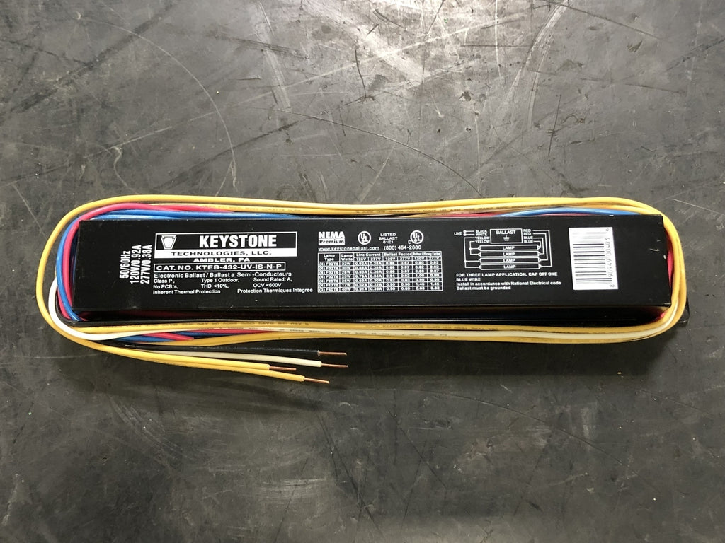 KEYSTONE 120 Volts 4 Lamps Electronic Ballast KTEB-432-UV-IS-N-P