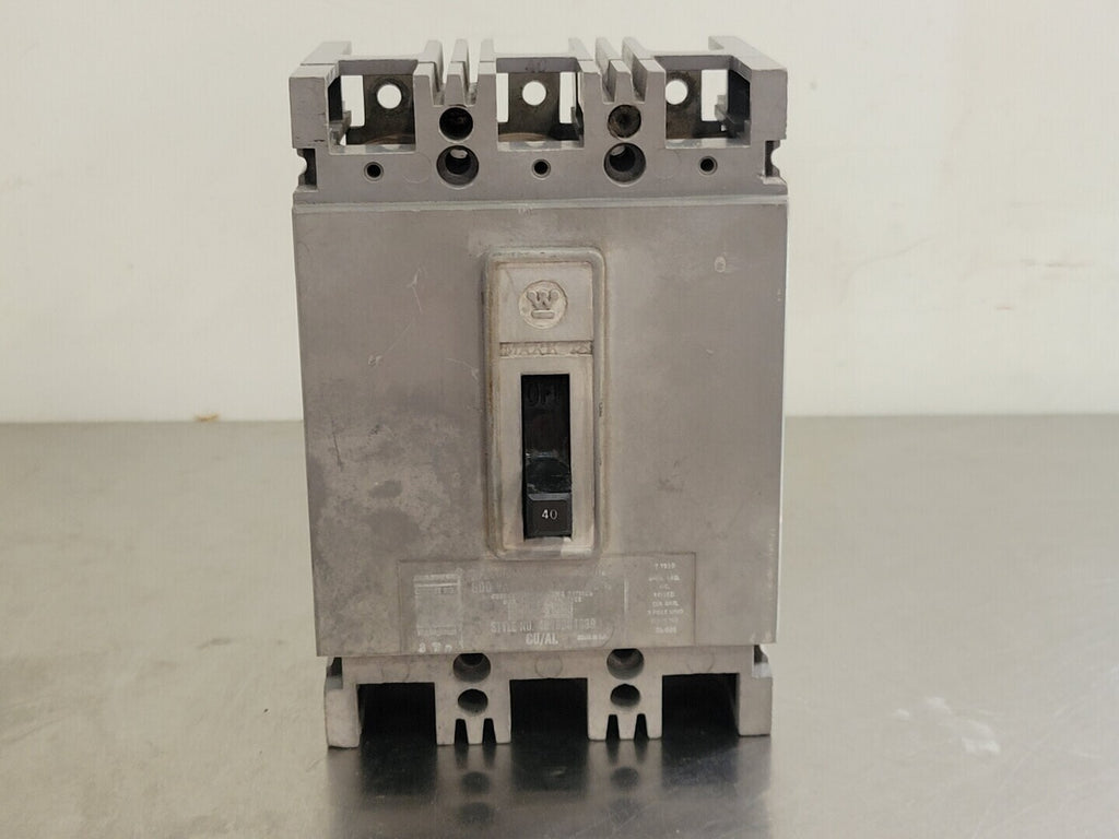 WESTINGHOUSE 40 Amp, 3 Pole, 600 volts Circuit Breaker HFD3040