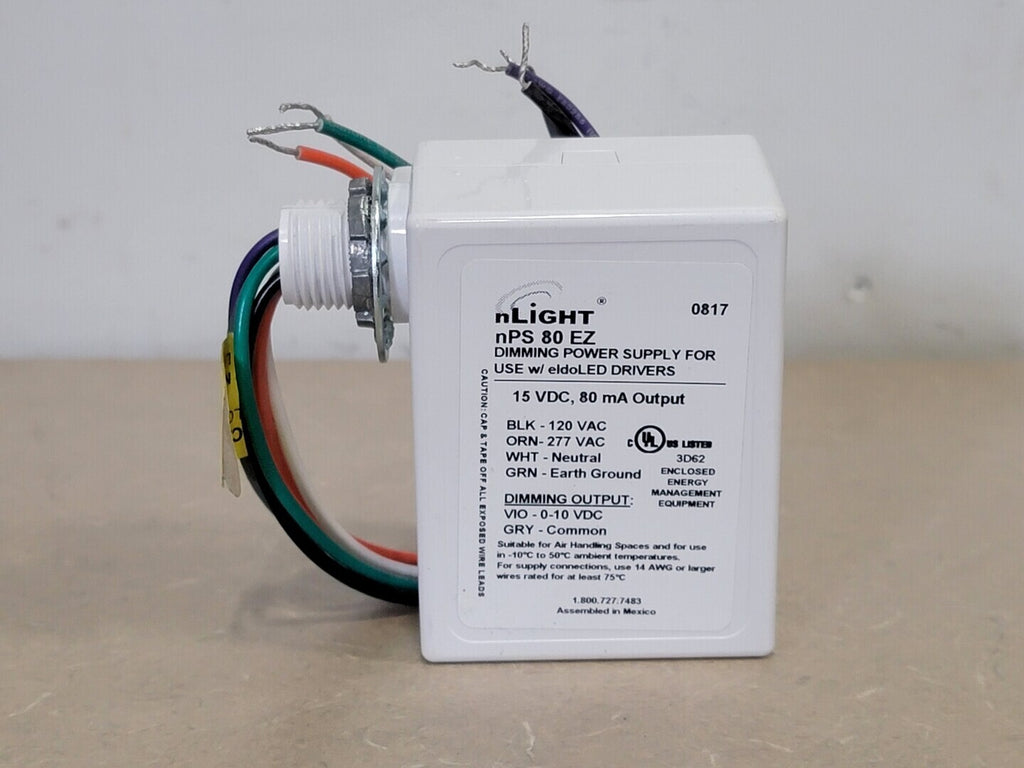NLIGHT 15 VDC 80 mA Dimming Power Supply nPS 80 EZ