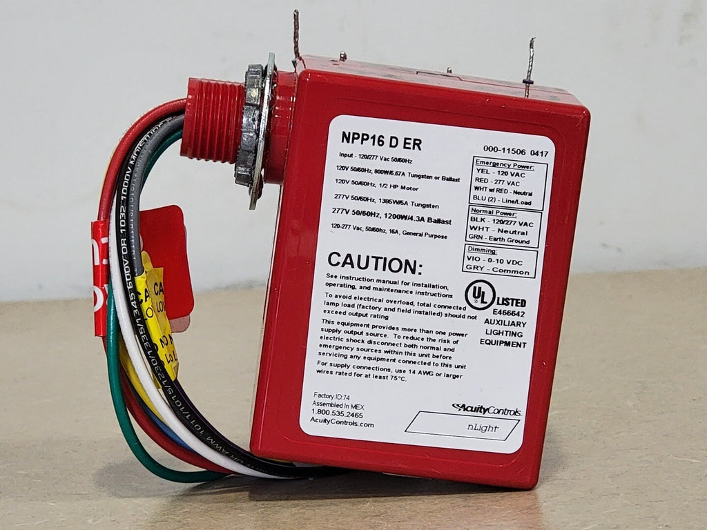 ACUITY CONTROLS 16 Amp Emergency Relay Pack NPP16DER