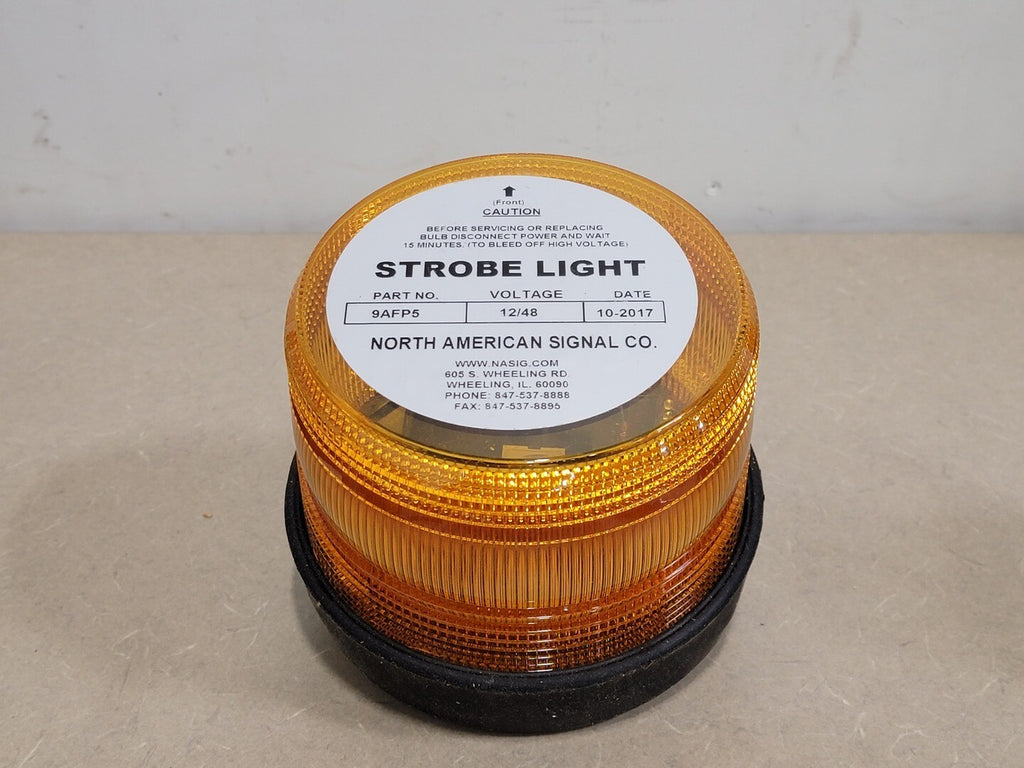 NORTH AMERICAN SIGNAL CO. 12/48V Amber Strobe Light 9AFP5