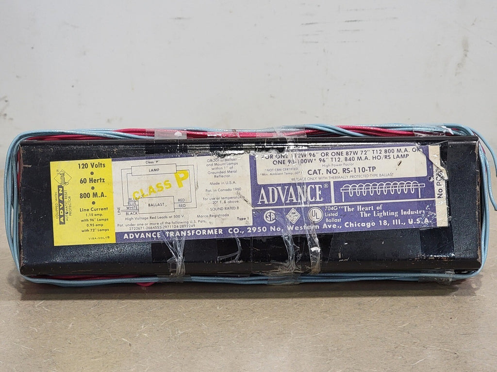 ADVANCE TRANFORMER CO 120 Volts 2 Lamps Rapid Start Ballast RS-110-TP