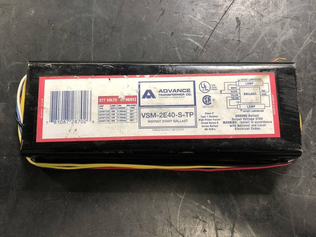ADVANCE TRANFORMER CO 277 Volts, 2 Lamp Dimming Ballast VSM-2E40-S-TP