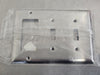 PASS & SEYMOUR SS226 Metal Wall Plate Smooth 302SS 2-Gang Toggle 1-Gang Decorator (Box of 10)