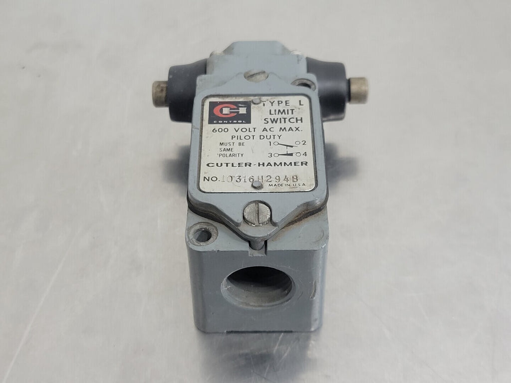 CUTLER-HAMMER 600 Volts Type L Limit Switch Duty Max 10316H294B
