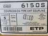 APPLETON 1 1/2" Compression Type EMT Coupling 6150S (Box of 5)