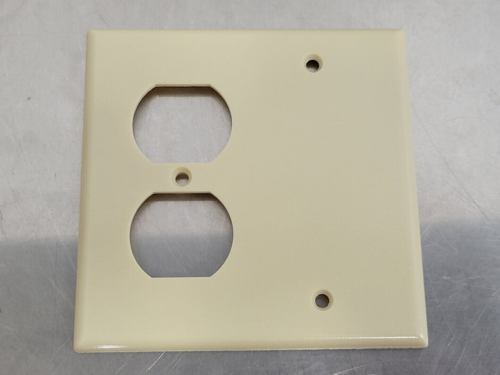 LEVITON 2-Gang 1-Duplex 1-Blank Device Combination Wall Plate Plastic 86008 (Box of 24)
