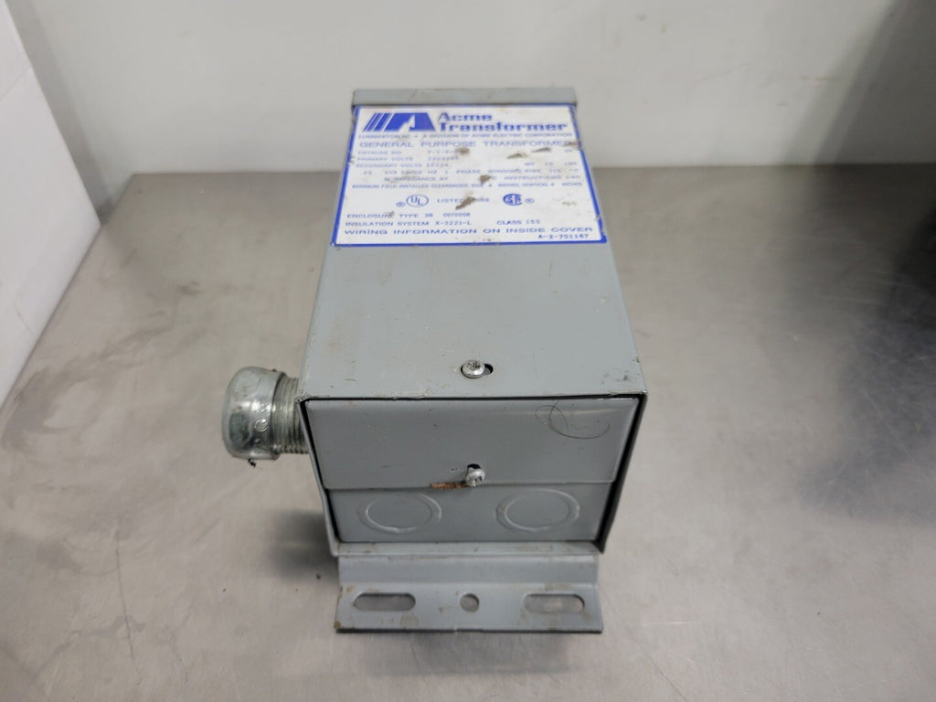 ACME TRANSFORMER 0.25 kVA Transformer, 120/240 Pri. Volts, 12/24 Sec. Volts T-1-8105