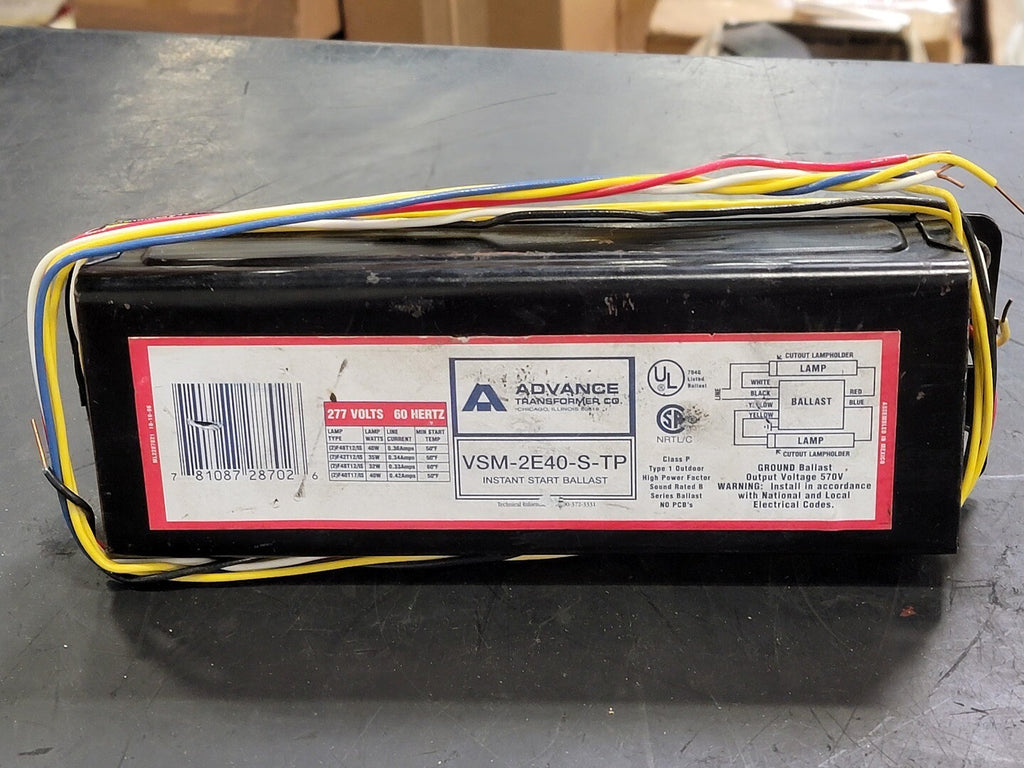 ADVANCE TRANFORMER CO 277 Volts 2 Lamps Dimming Ballast VSM-2E40-S-TP