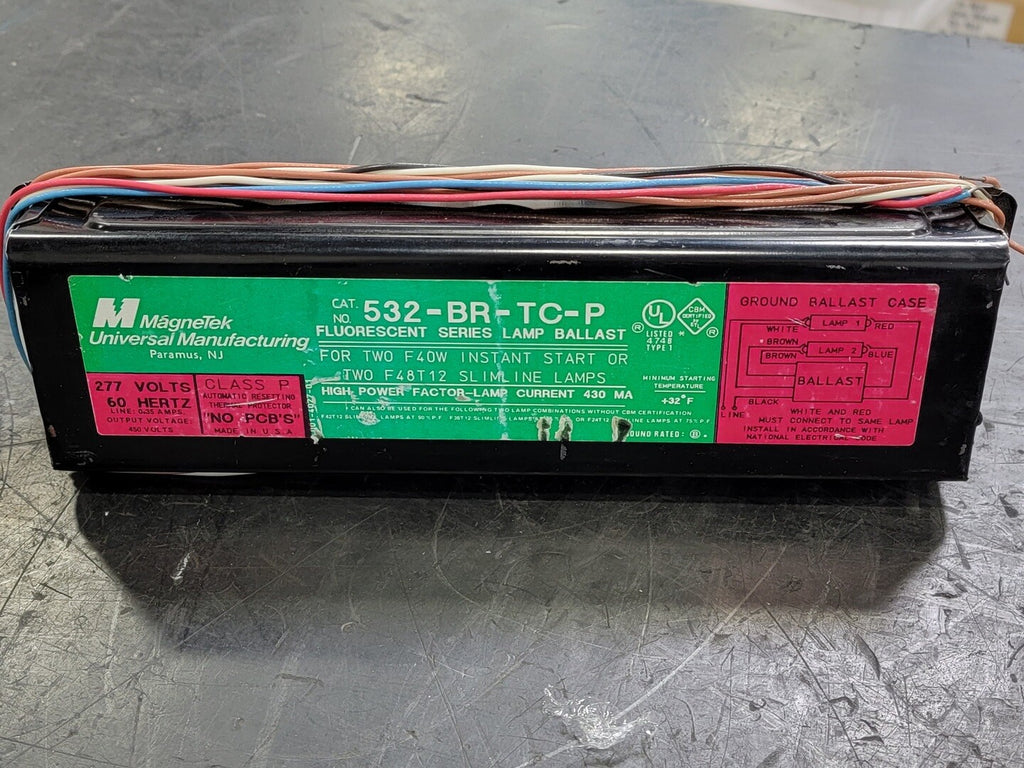 MAGNETEK 277 Volts 2 Lamps Fluorescent Ballast 532-BR-TC-P 