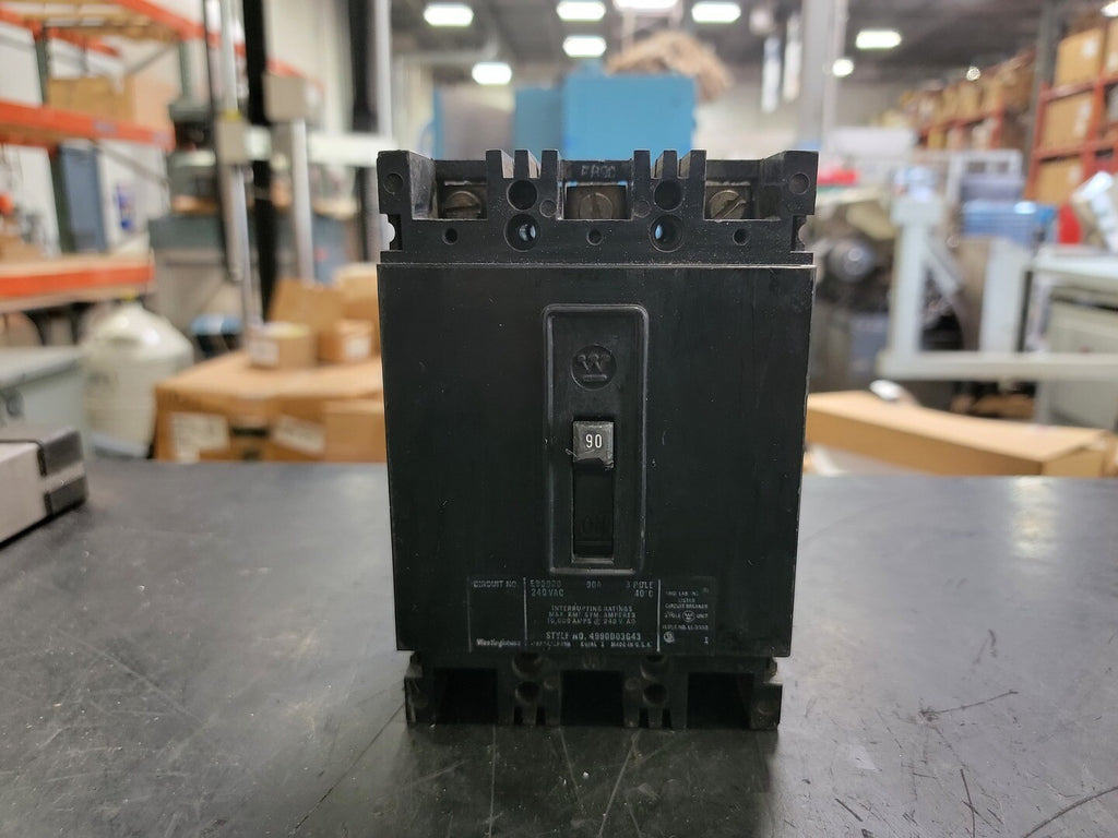 WESTINGHOUSE 90 Amp, 3 Pole, 240 volts Circuit Breaker EB3090