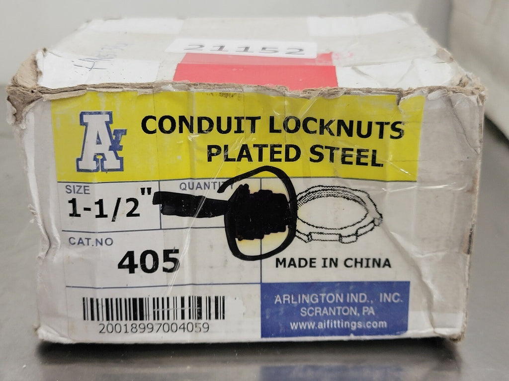 ARLINGTON 1-1/2" Plated Steel Conduit Locknut 405 (Box of 33)