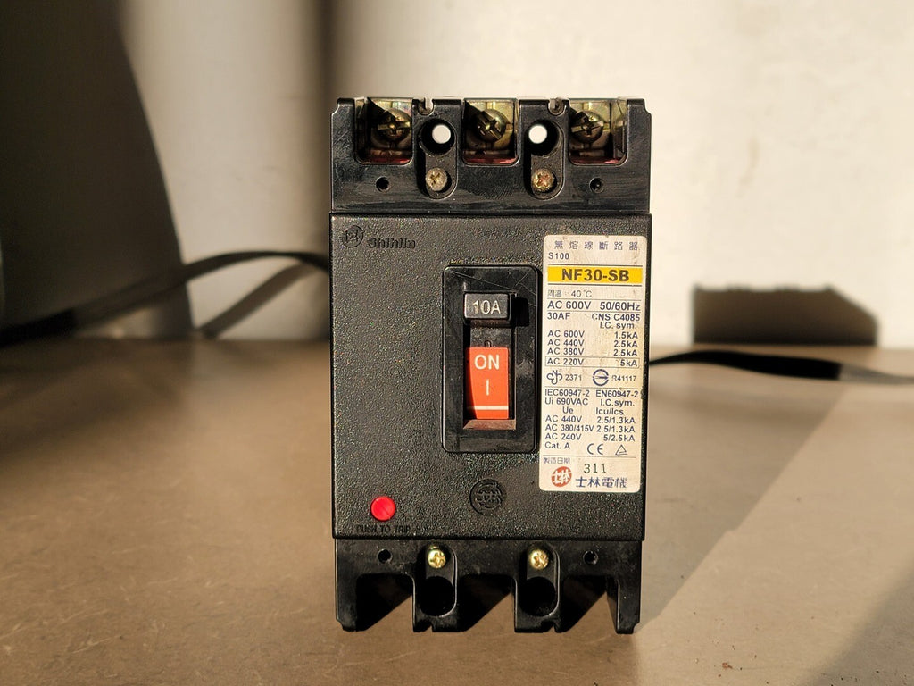 SHIHLIN 10 Amp, 3 Pole, 600 volts Circuit Breaker NF30-SB