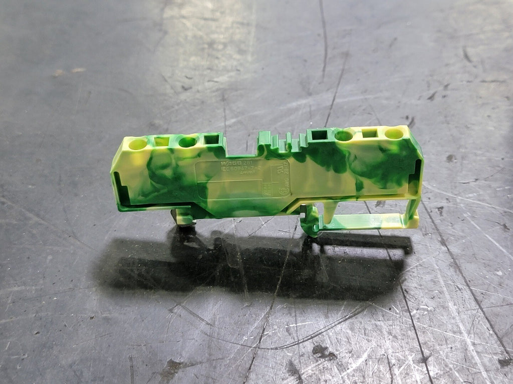 WAGO 4-Conductor Ground Terminal Block Yellow/Green 281-657, 28-12 AWG (Box of 50)