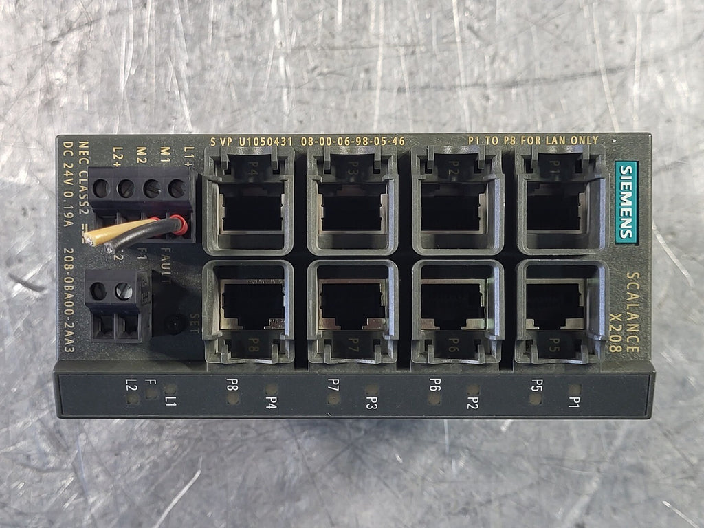 SIEMENS Simatic Net Industrial Ethernet Switch Scalance X208 6GK5208-0BA00-2AA3
