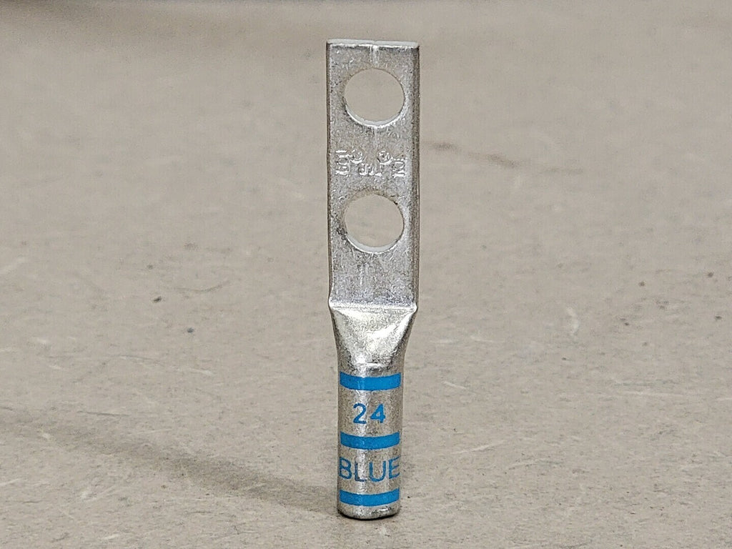THOMAS & BETTS 2-Hole Compression Lug, 24-Blue, (Bag of 17 pcs)