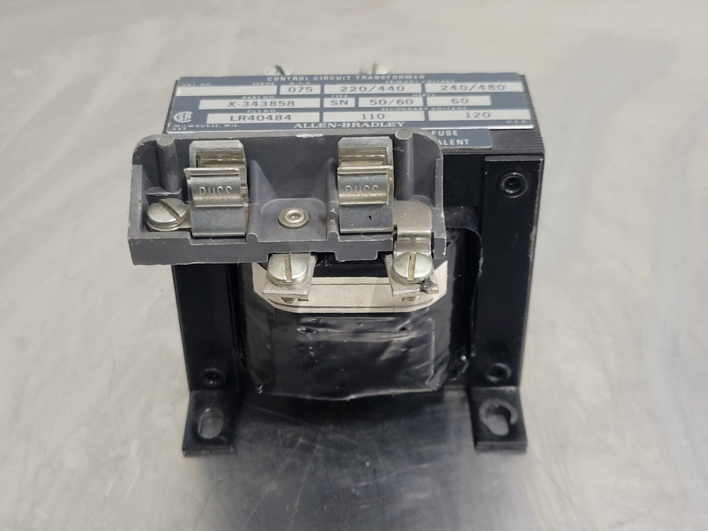 ALLEN-BRADLEY 0.075 kVA Control Transformer, 240/480 pri. volts, 110/120 sec. volts X-343858