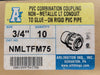 ARLINGTON 3/4" PVC Combination Coupling Non-Metallic Liquidtight NMLTFM75 (Box of 10)
