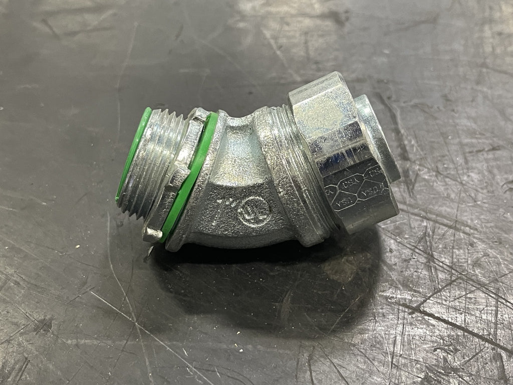 AMERICAN FITTINGS 1" 45 deg. Liquidtight Connector STR10045B w/ Insulated Throat (Box of 5)