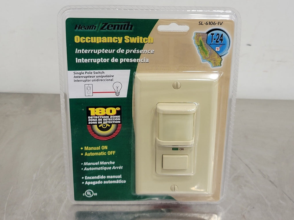 HEATH ZENITH Single Pole Occupancy Sensor Switch SL-6106-IV (Box of 6)