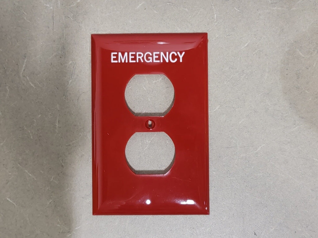 HUBBELL 3 1/8" X 4 7/8" Red Emergency Wall Plate PJ8RMEV (Box of 22)