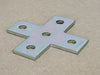 POWERSTRUT 5-Hole Electro-Galvanized Steel Cross Plate PS 712 EG (Box of 10)