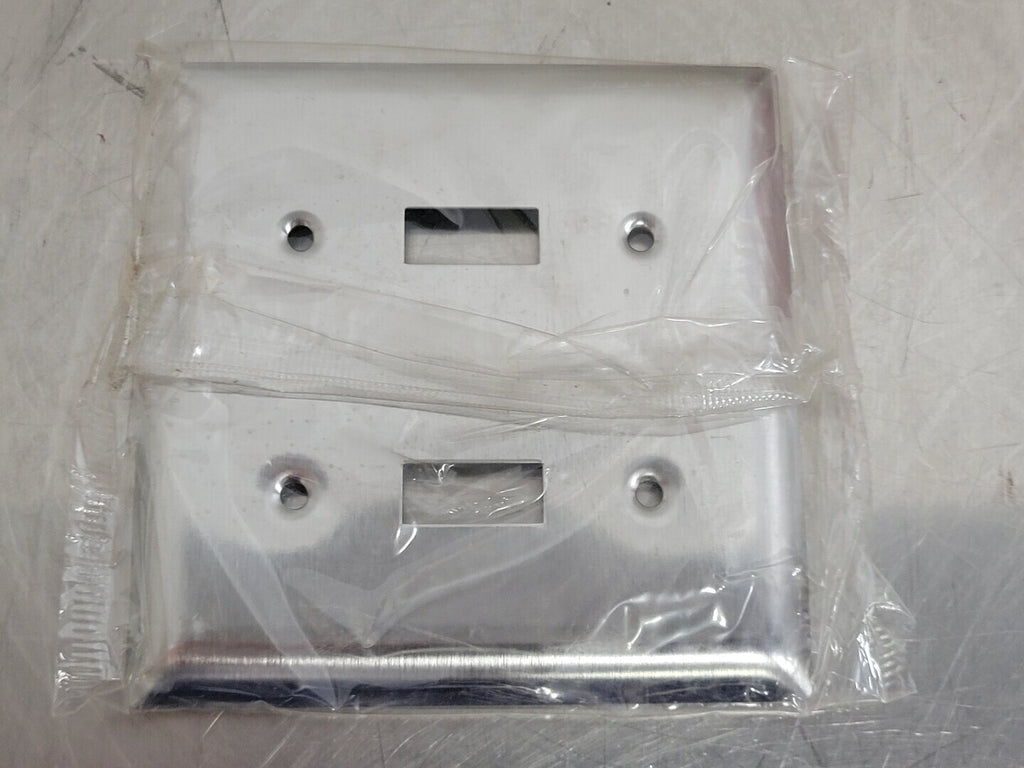PASS & SEYMOUR 2 Gang Toggle Switch Metal Wall Plate SL2 (Box of 20)