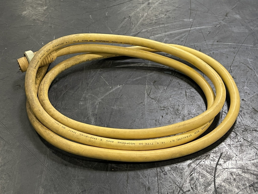 CROUSE-HINDS 6ft Cable 16 AWG 4/C Type SO Neoprene 10 Amps 600V w/ 4-Pins Male Plug MEP1047M