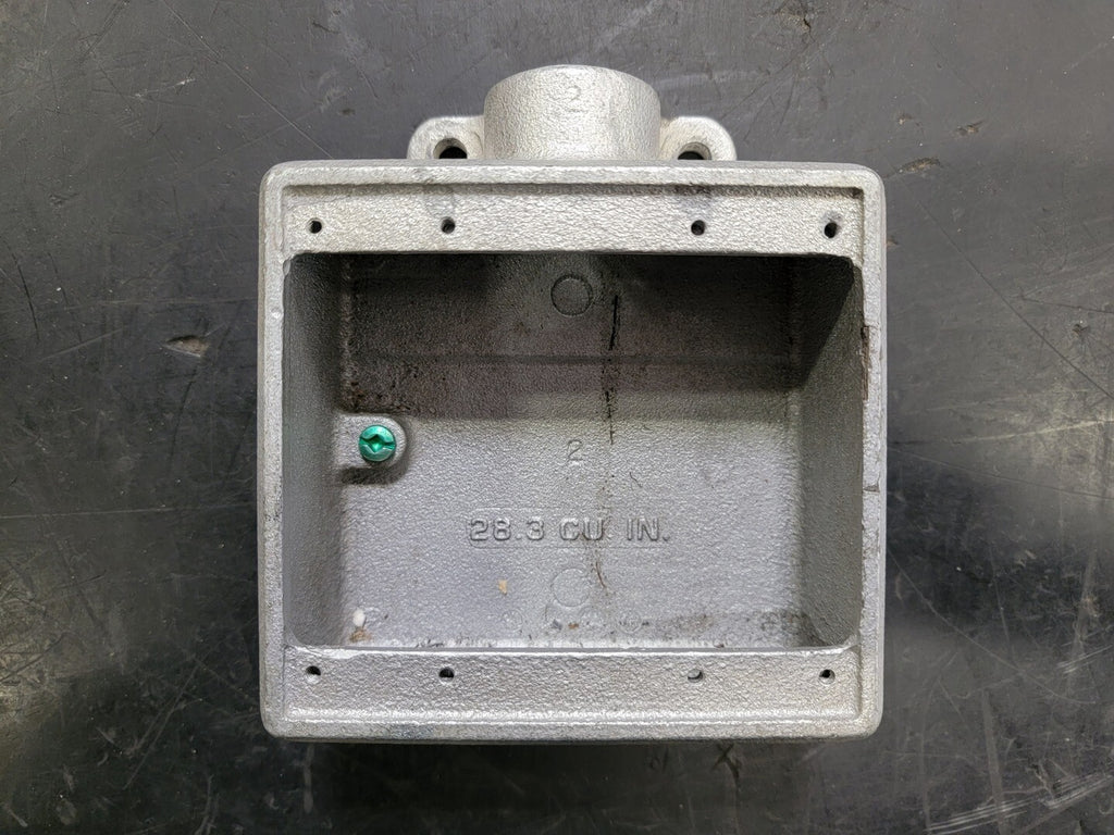 CROUSE-HINDS 1/2" Condulet FD Device Box, Deep, Feraloy Iron Alloy, Two-gang