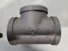 2" Female Threaded Tee, Black Malleable Iron