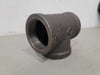 2" Female Threaded Tee, Black Malleable Iron