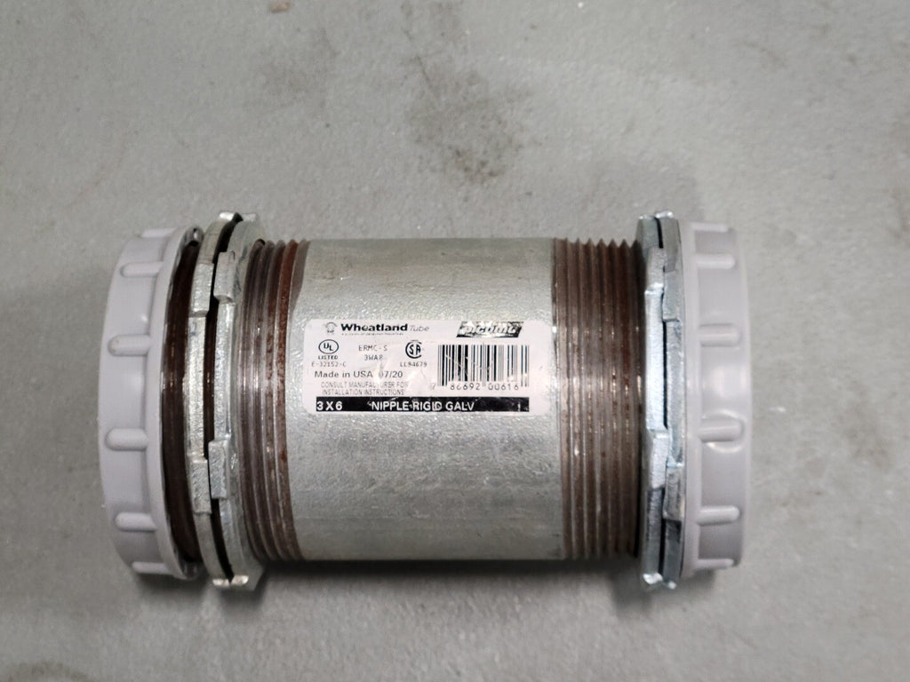 WHEATLAND TUBE 3x6" Galvanized Conduit Nipple ERMC-S-3WA8
