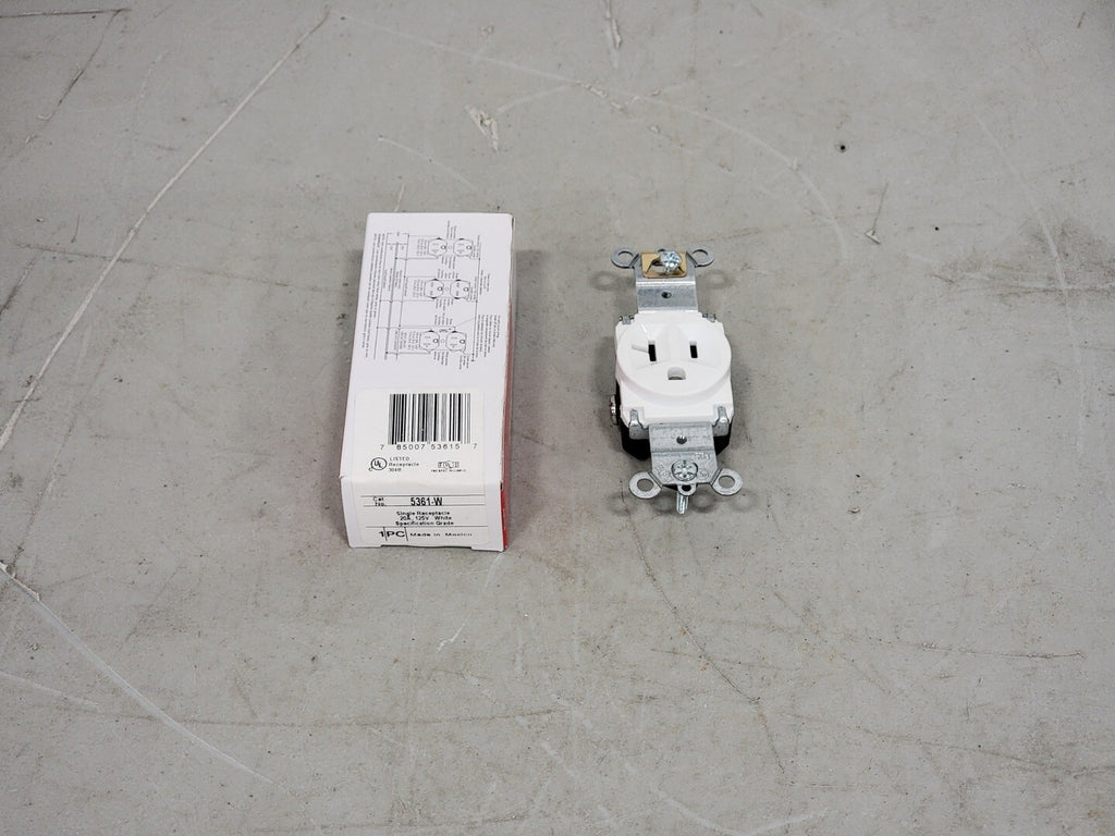 LEGRAND 20 Amp 125 Volts Single Receptacle 5361-W (Box of 10)