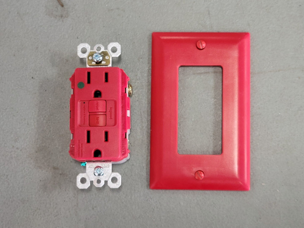 LEGRAND 15A, 125VAC Hospital Grade Receptacle 1597HGTRRED