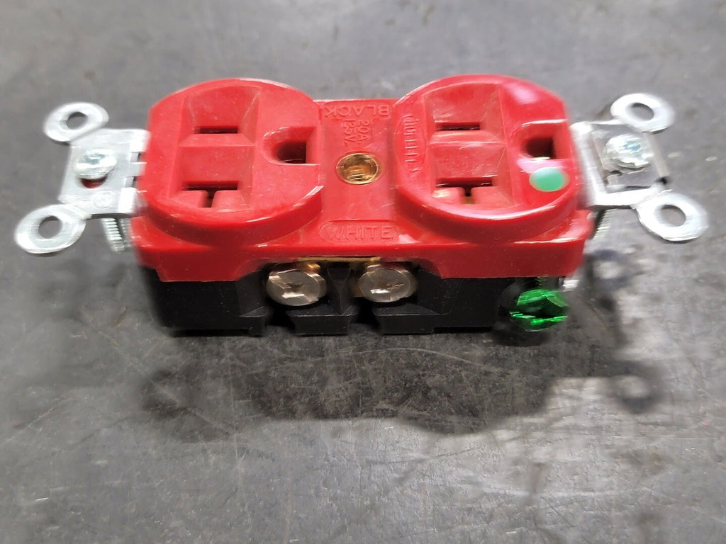 HUBBELL 20A 125V Duplex Receptacle HBL8300HRED