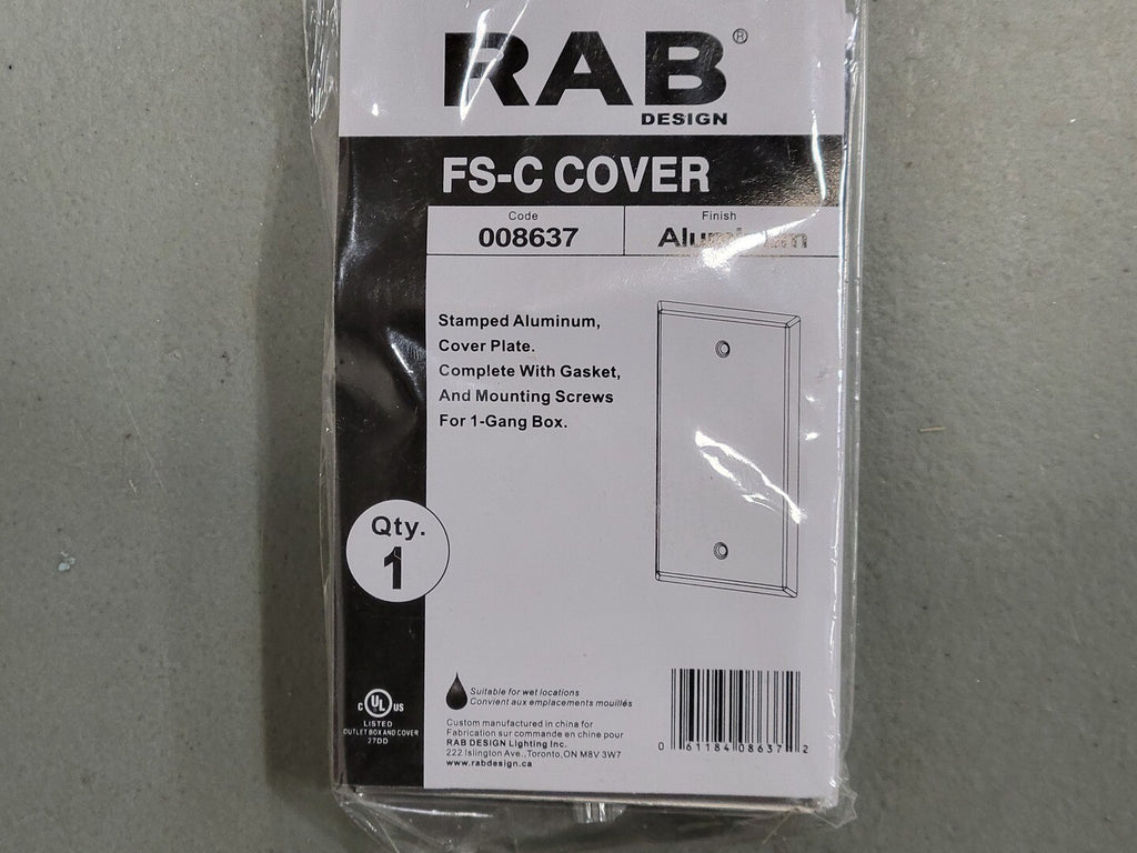 RAB DESIGN 1-Gang Stamped Aluminum Cover Plate FS-C (Box of 20)