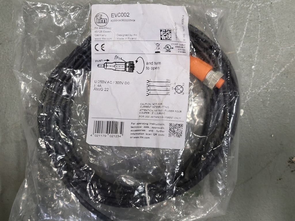 IFM 22 AWG Female Connector Sensor Cable EVC002 (Box of 13)