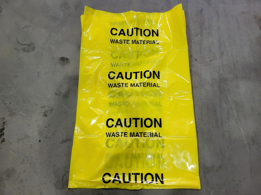 HI POINT INDUSTRIES Caution Waste Material Yellow Bag 4-mil 30" x 48" (Box of 45)