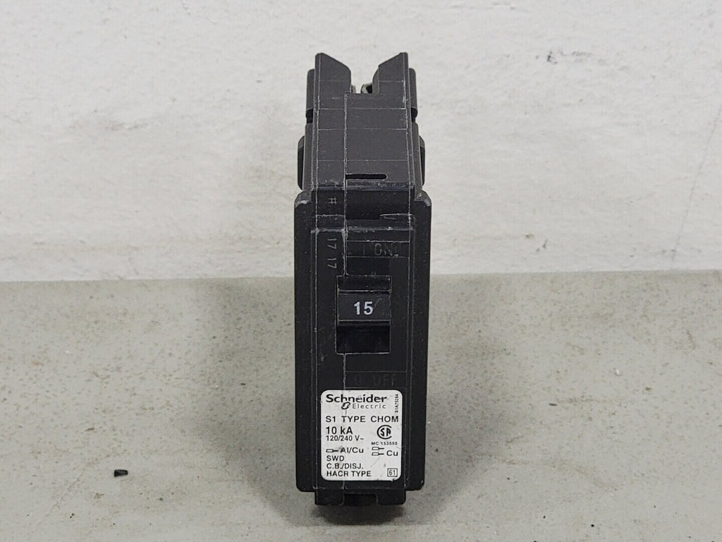SCHNEIDER ELECTRIC 15 Amp, 1 Pole, 120/240 volts Circuit Breaker CHOM115