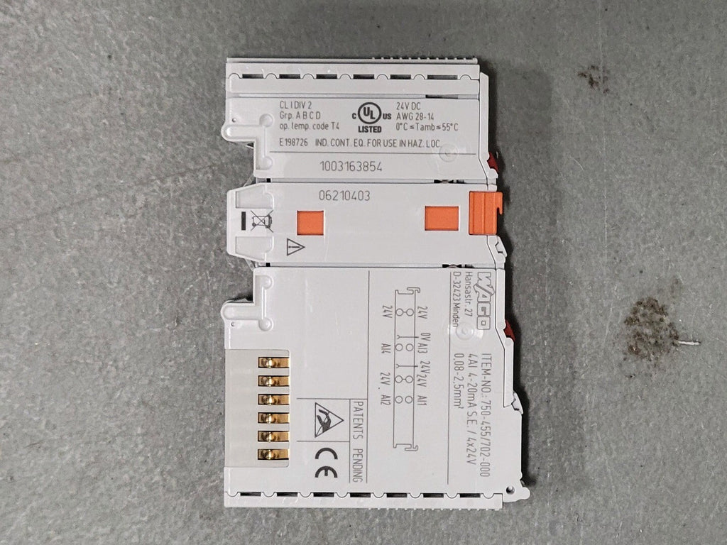 WAGO 4-Channel Analog Input Module 750-455/702-000