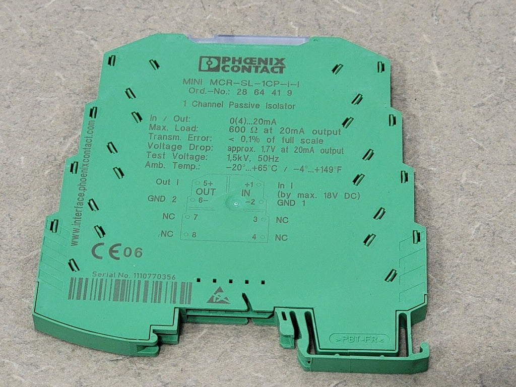 PHOENIX CONTACT 1 Channel Passive Isolator MINI MCR-SL-1CP-I-I 2864419
