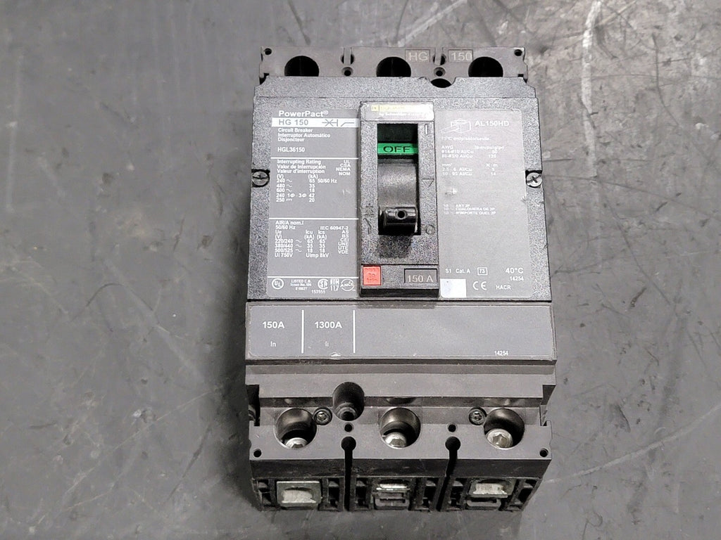 SQUARE D 150 Amp, 3 Pole, 600 volts Circuit Breaker HGL36150