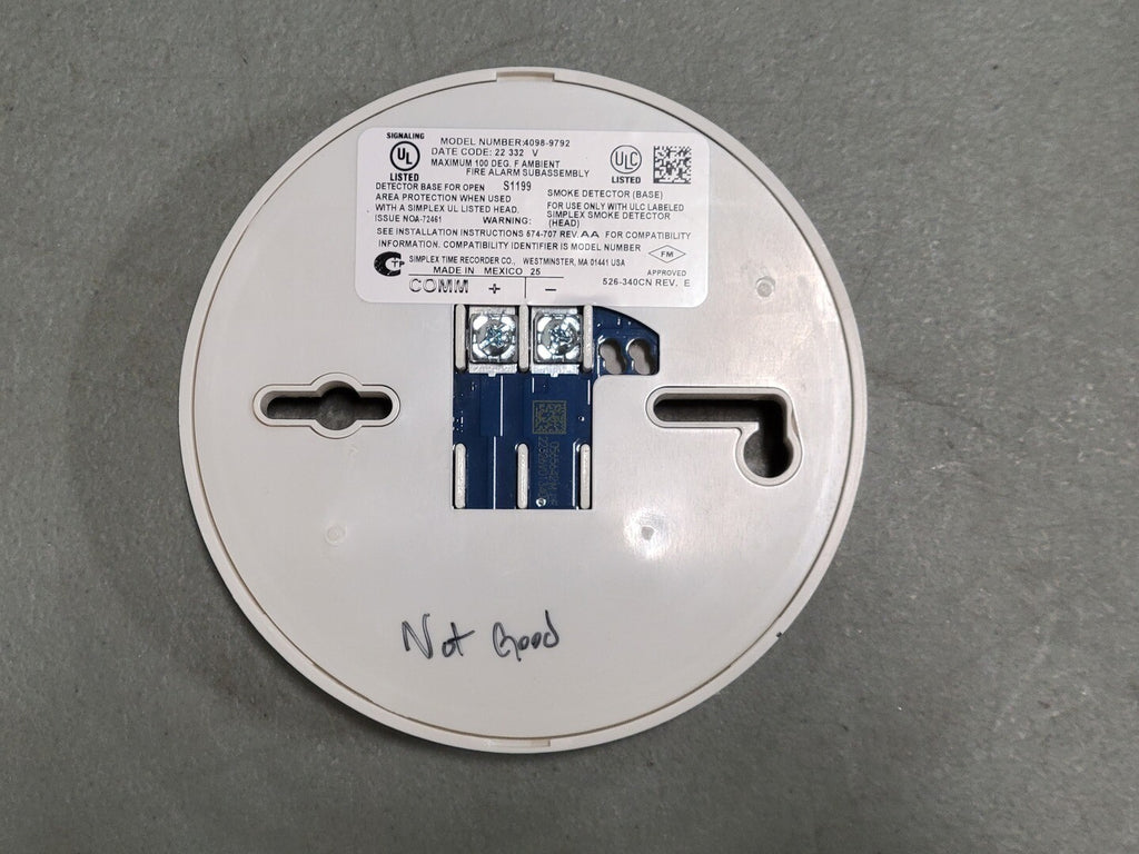 SIMPLEX Smoke Fire Sensor Base 4098-9792