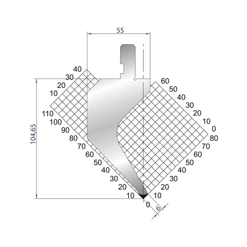 EUROSTAMP Part No. 1171 @ 835mm 85 Degree Gooseneck Punch