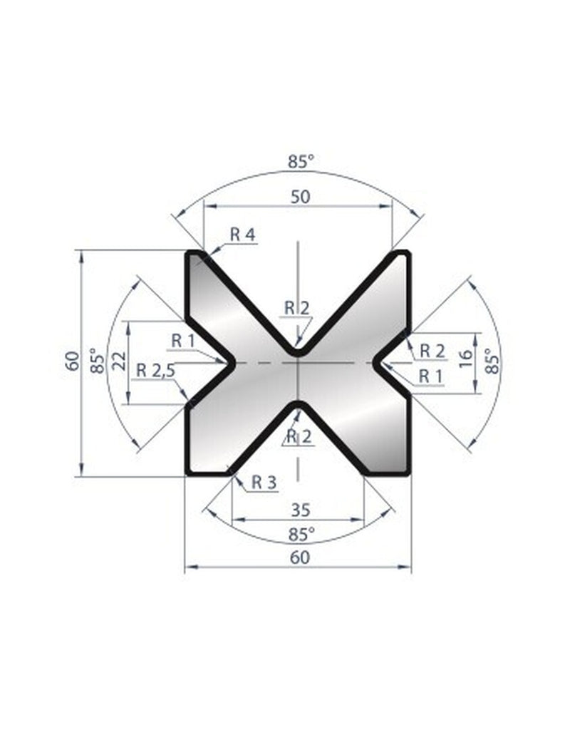 EUROSTAMP Part No. 2067 @ 415mm 85 Degree 4V Die